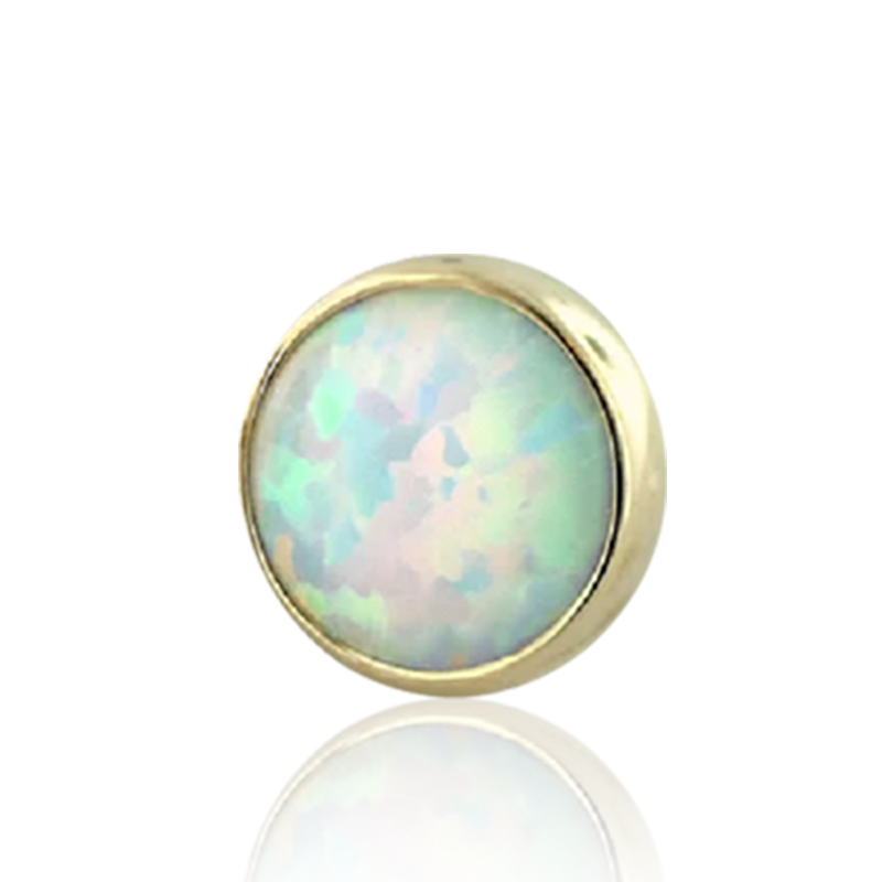 2mm Bezel White Opal CZ /YG