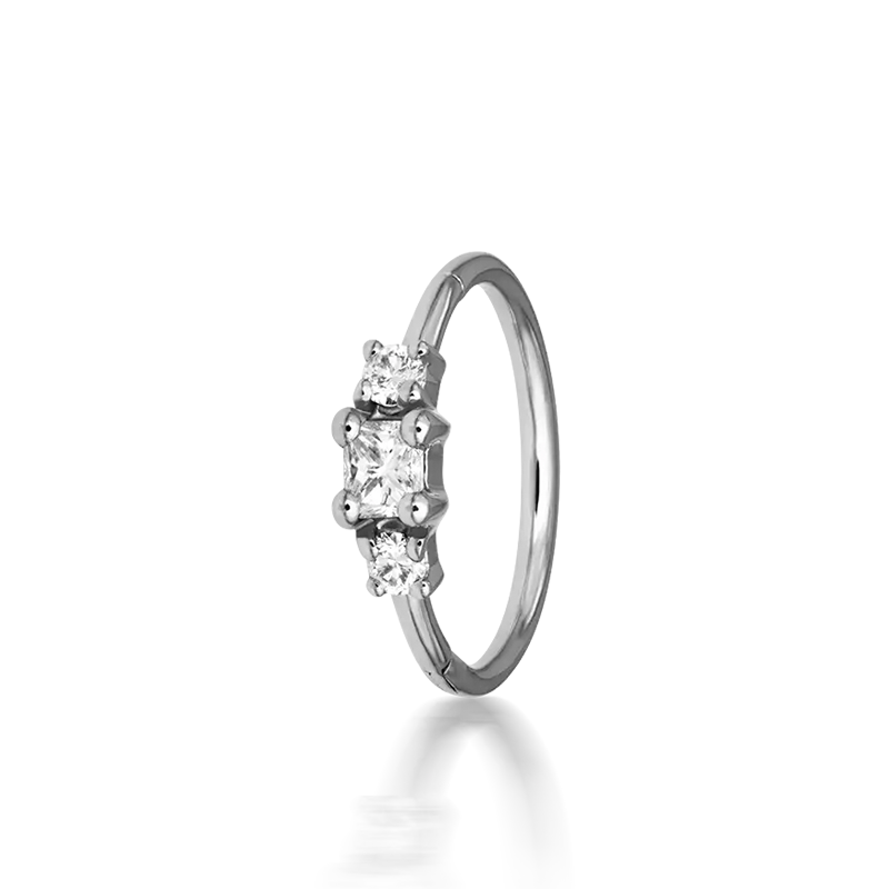 9.5mm 2mm Diamond Princess Ring /WG