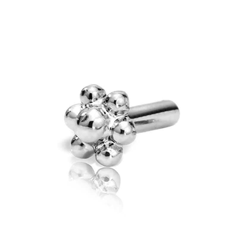 Maria Tash Threaded Large Flower Labret Post /WG