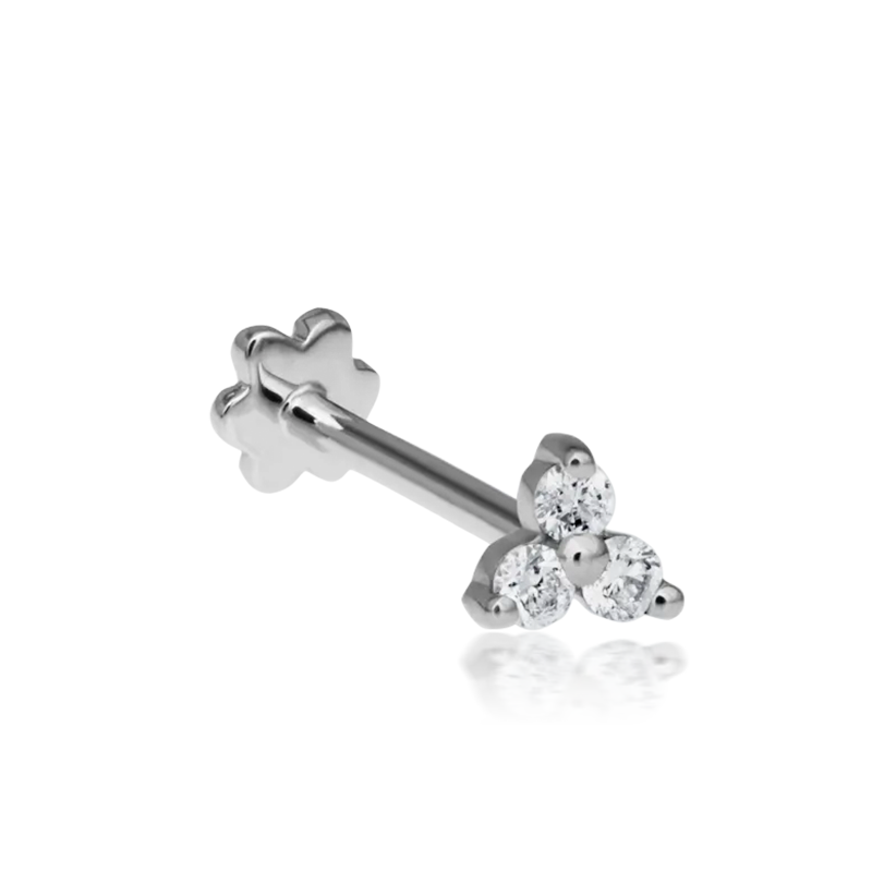 3mm Diamond Trinity Threaded Stud /WG