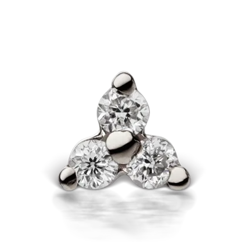3mm Diamond Trinity Threaded Stud /WG