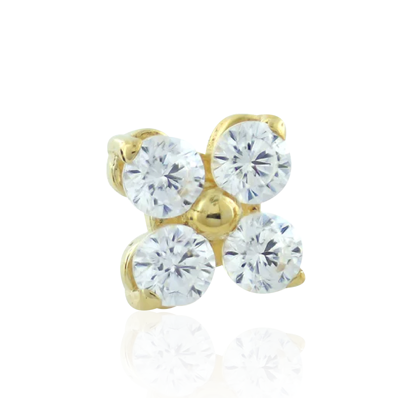 2mm Gold Forte End CZ /YG