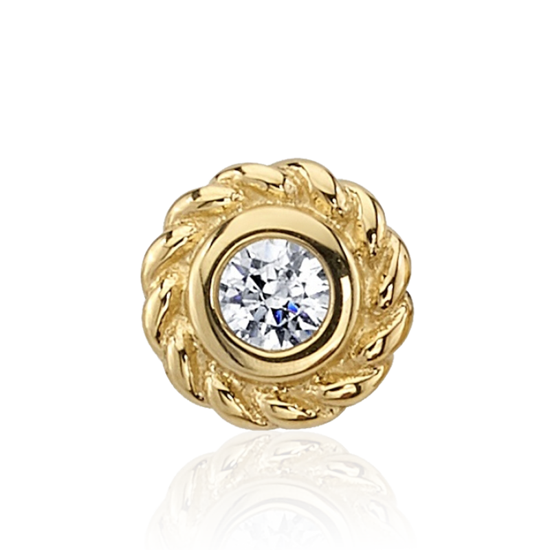Mini Raine CZ Threaded End /YG