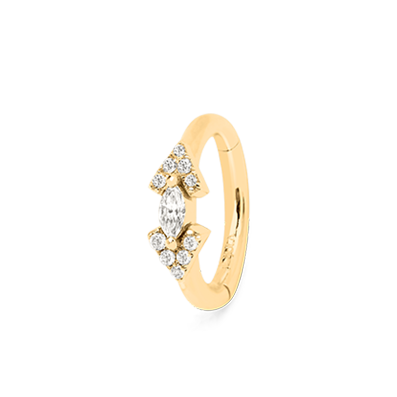 8mm Aztec Diamond Mini Hoop /YG