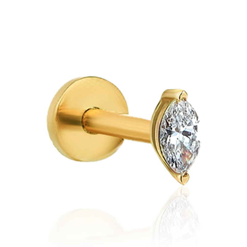 1 Solitaire Mini Marquoise 8mm /YG