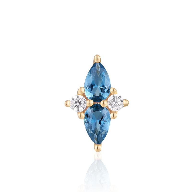 Ethereal London Blue Topaz CZ /YG