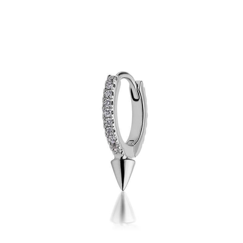 8mm Single Short Spike Diamond Eternity Clicker /WG