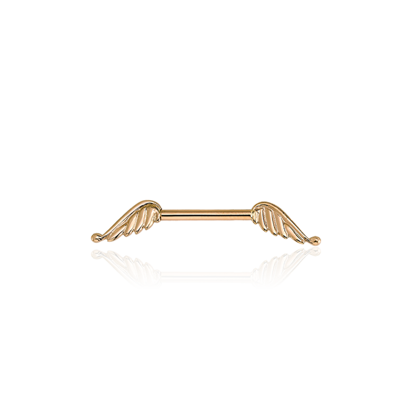 Angel Wings Straight Nipple Barbell /YG