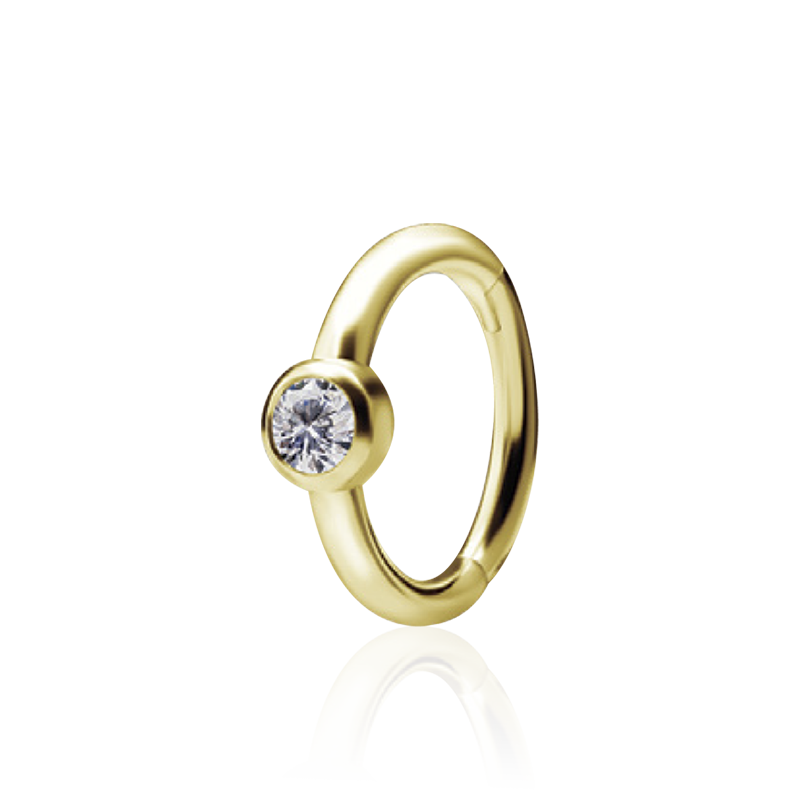 PB 1.2/8mm Bezel CZ Clicker /YG