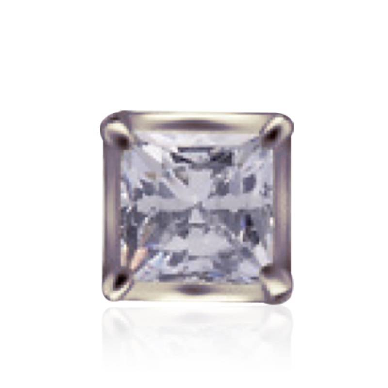 PB 3mm Princess Cut CZ /WG