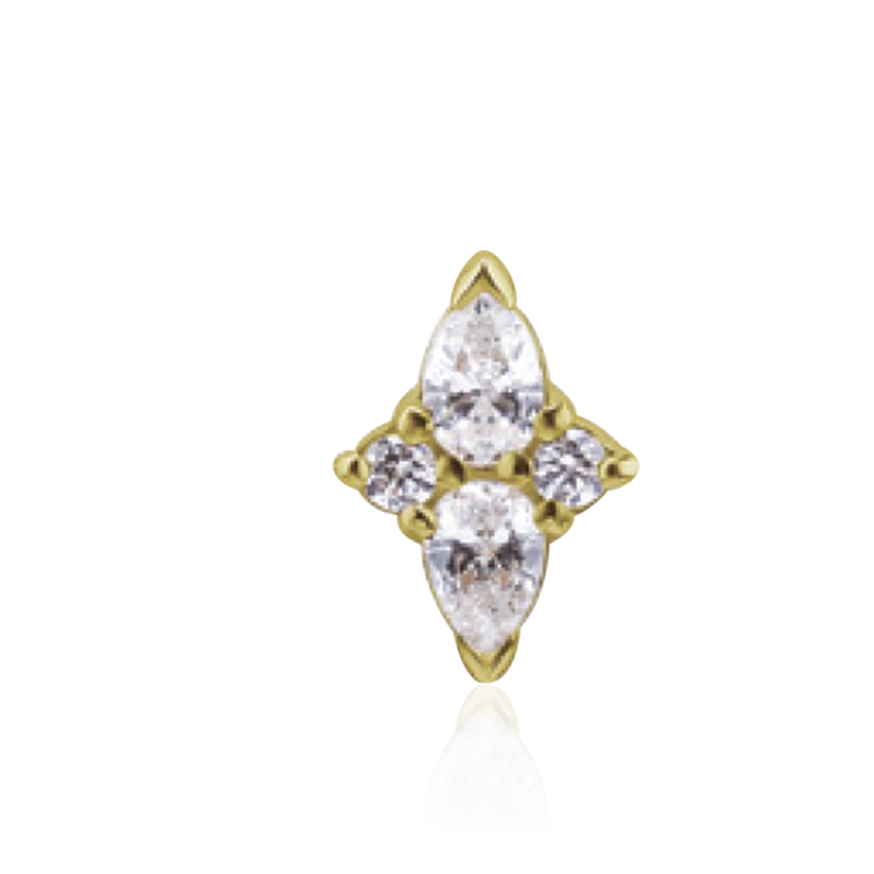PB Sky CZ End Push Pin /YG
