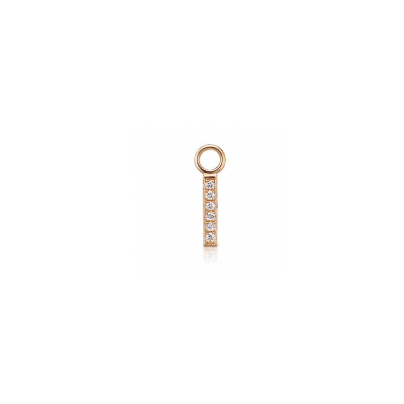 7mm Diamond Pavé Square Bar Charm /YG
