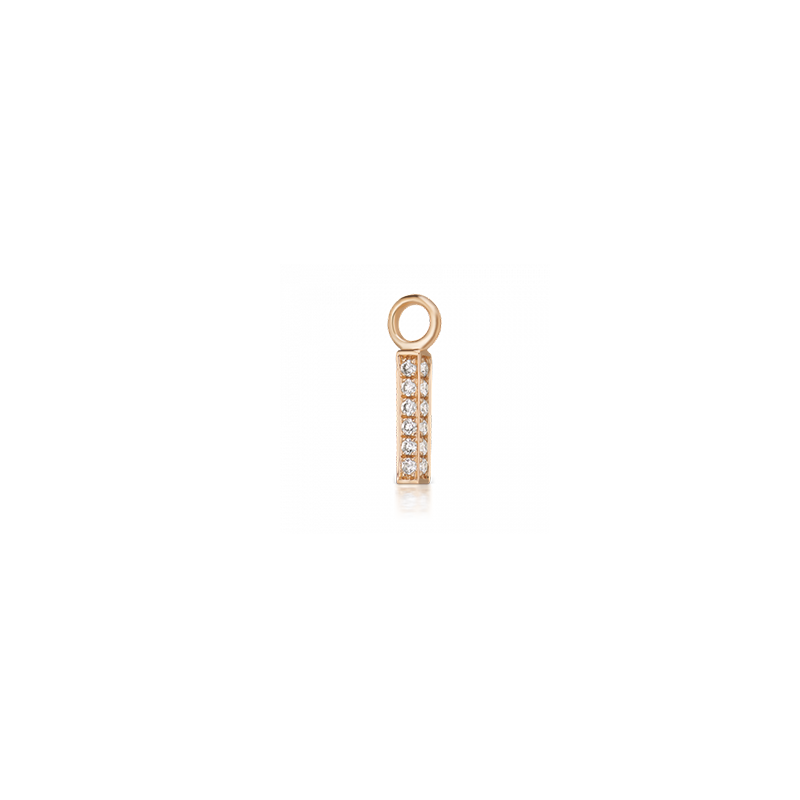 7mm Diamond Pavé Square Bar Charm /YG