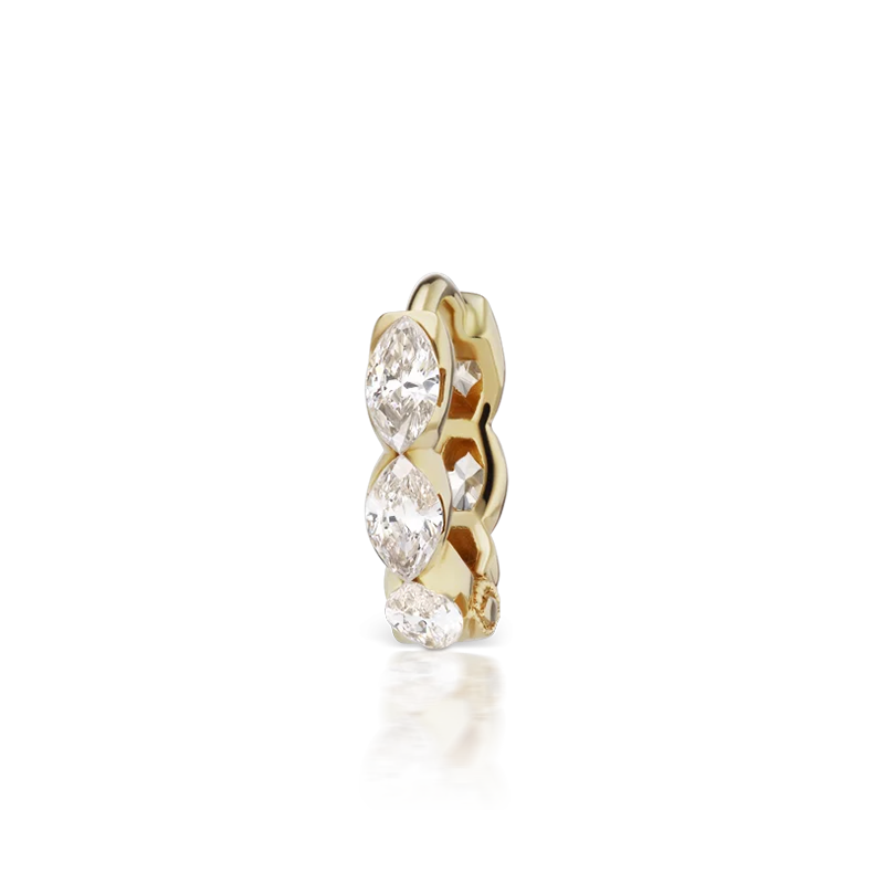 6.5mm Diamond Invisible Marquise Eternity Ring /YG