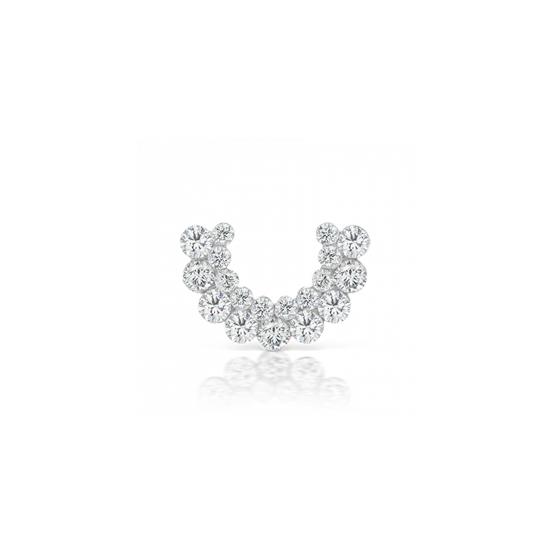 6.5mm Demi Apsara Invisible Set Diamond Threaded Stud /WG