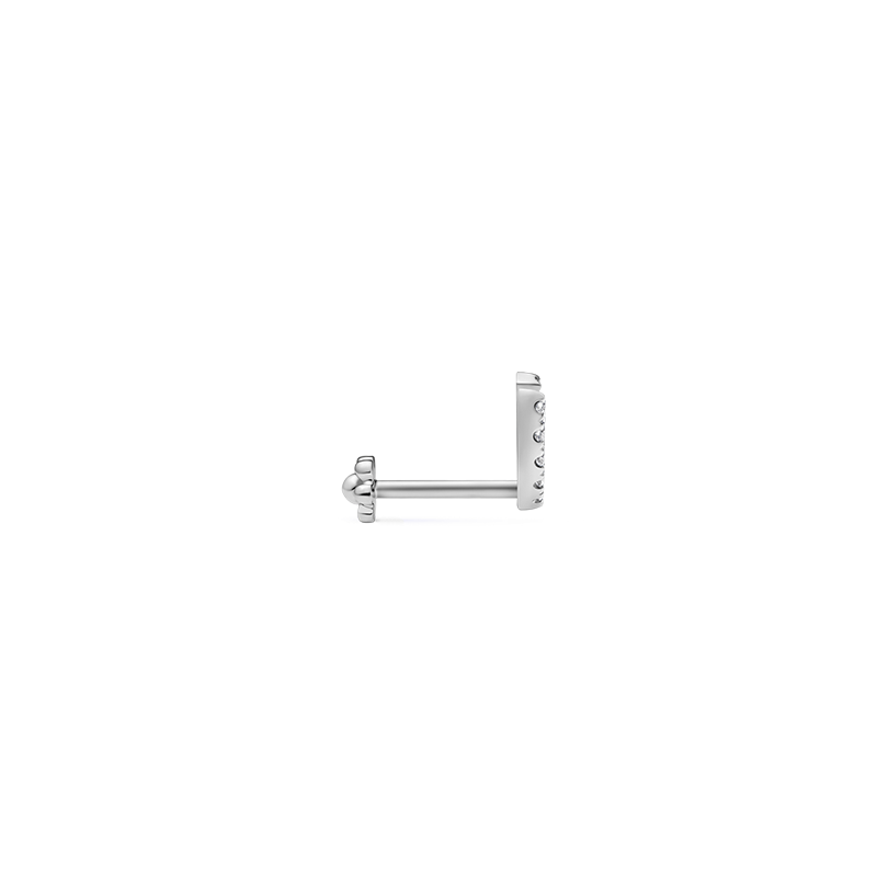 6.5mm Prong Set Diamond Demi Eternity Threaded Stud /WG