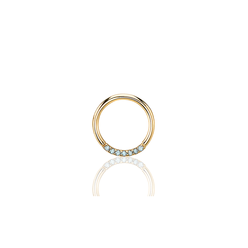 7 Gem Blaze Ring CZ /YG