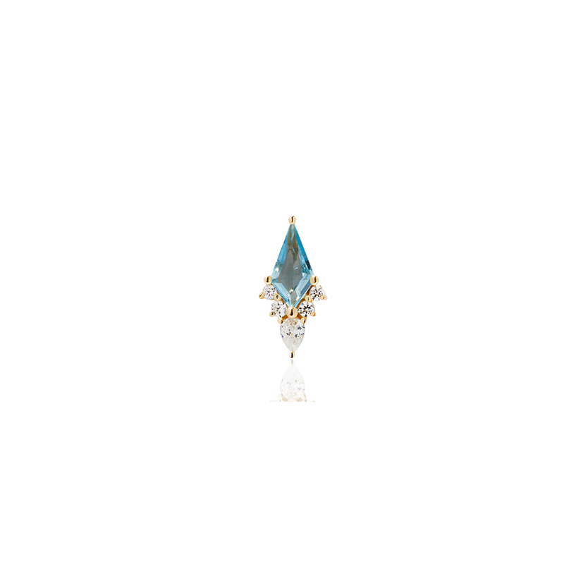 Afterglow CZ Swiss Blue Topaz /YG