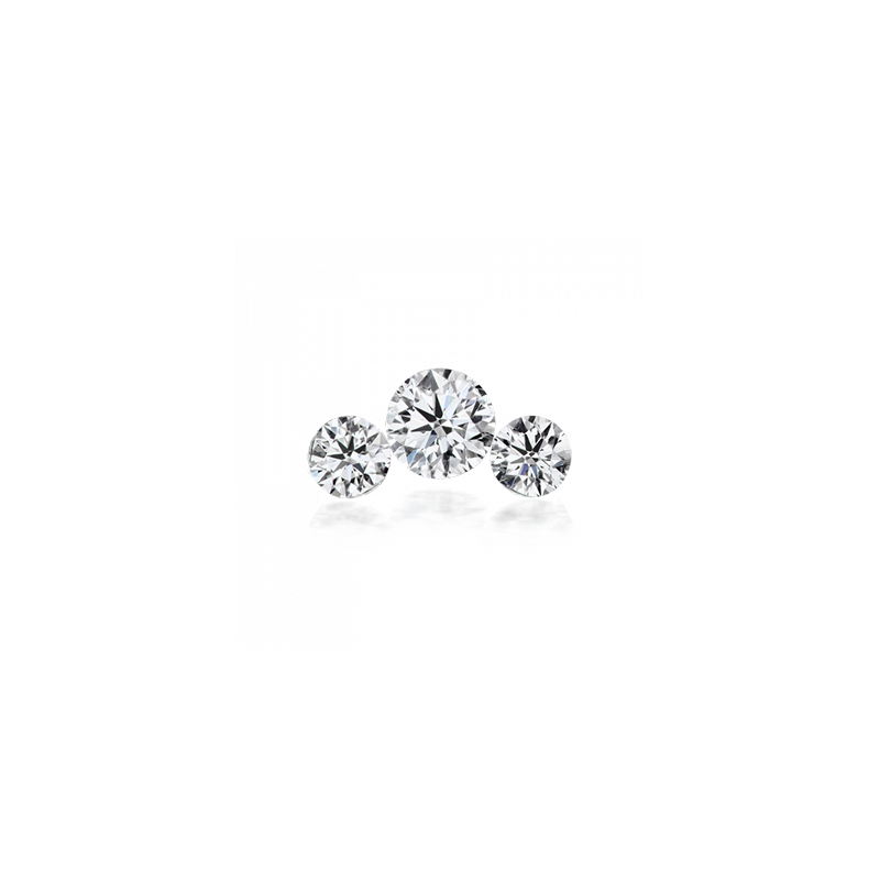 Invisible Set Three Diamond Curve Threaded Stud /YG