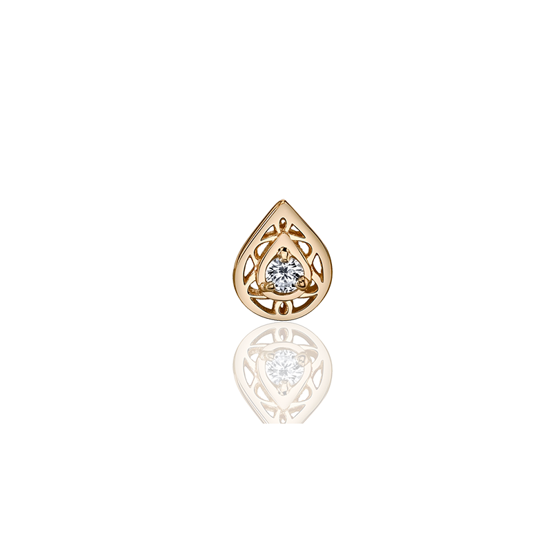 Kensington Pear CZ Threaded End /YG
