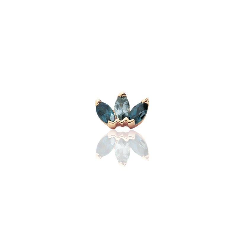 Triple Marquise Fan - Tanzanite - Threaded End - Rosegoud