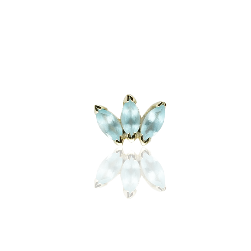 Triple Marquise Fan - Swiss Topaz - Threaded End - Geelgoud