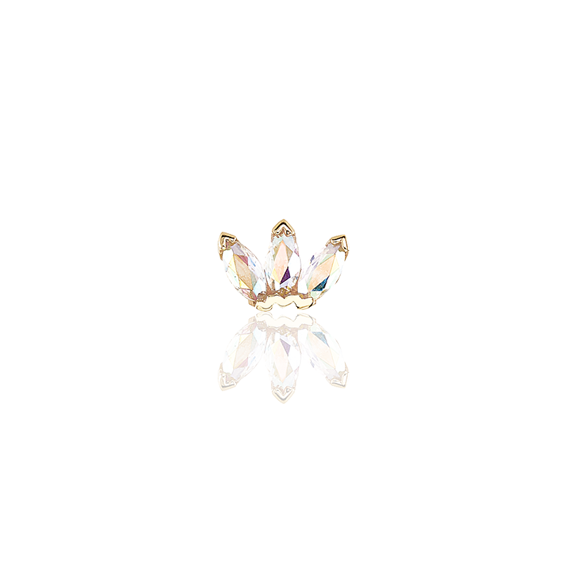 Triple Marquise Fan Pin - CZ - Geelgoud