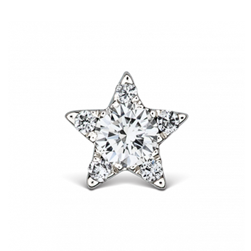 4.5mm Diamond Star Threaded Stud /WG