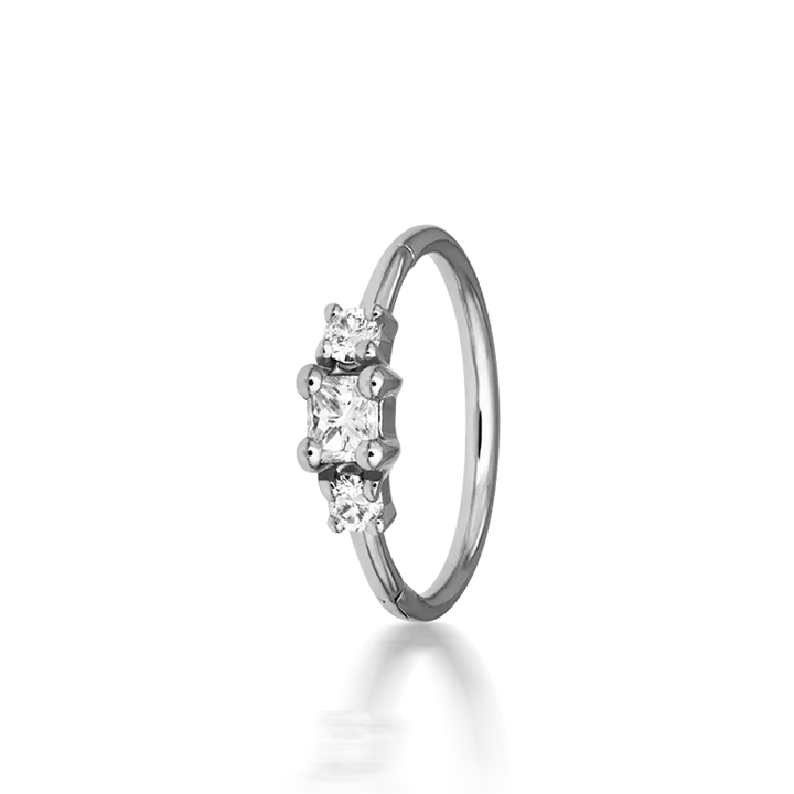 9.5mm 2mm Diamond Princess Ring /WG