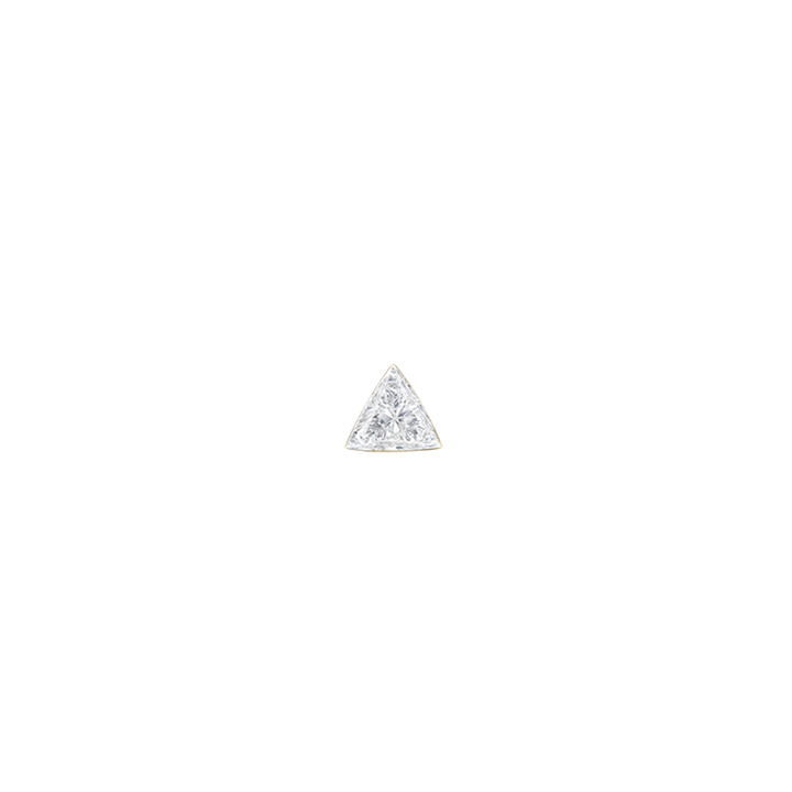 4mm Invisible Triangle Diamond Stud /YG