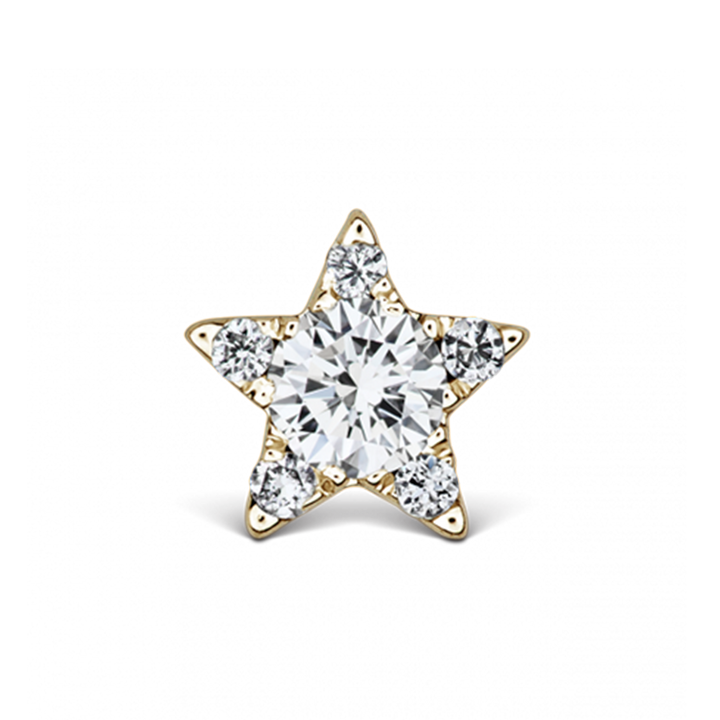 4.5mm Diamond Star Threaded Stud /YG