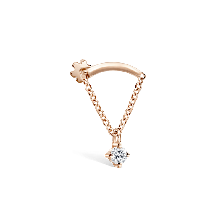 2mm Prong Set Diamond Drape Threaded Stud /RG