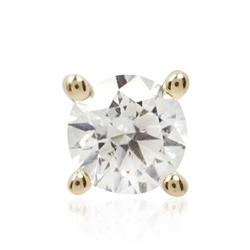 [EXCLUSIVE] 2mm Genuine White Diamond Prong /YG