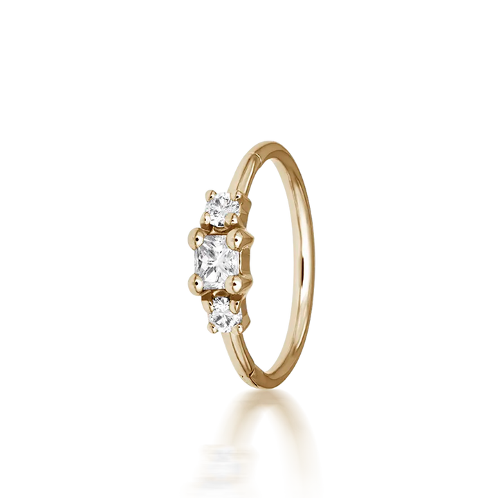 9.5mm 2mm Diamond Princess Ring /YG