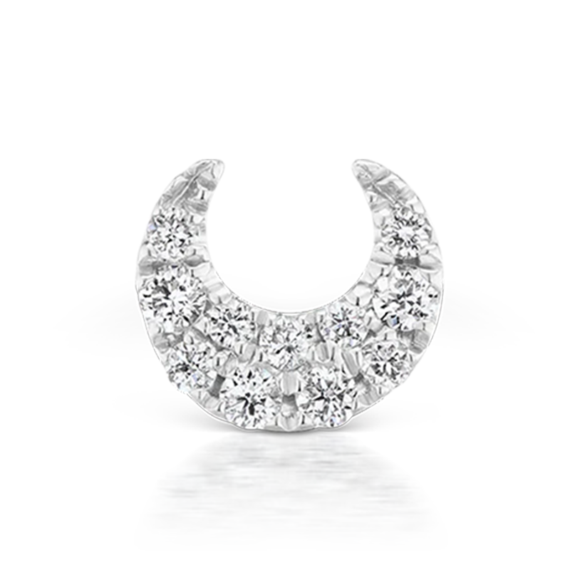 4.5mm Diamond Moon Threaded Stud /WG