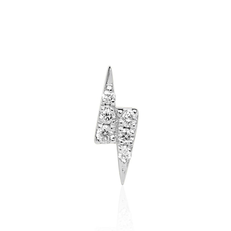 Diamond Lightning Bolt Bar /WG