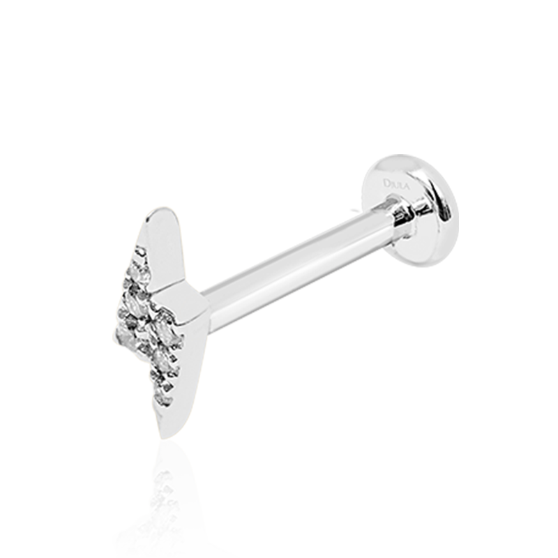 Diamond Lightning Bolt Bar /WG