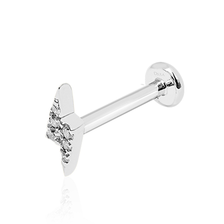 Diamond Lightning Bolt Bar /WG