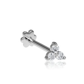 3mm Diamond Trinity Threaded Stud /WG