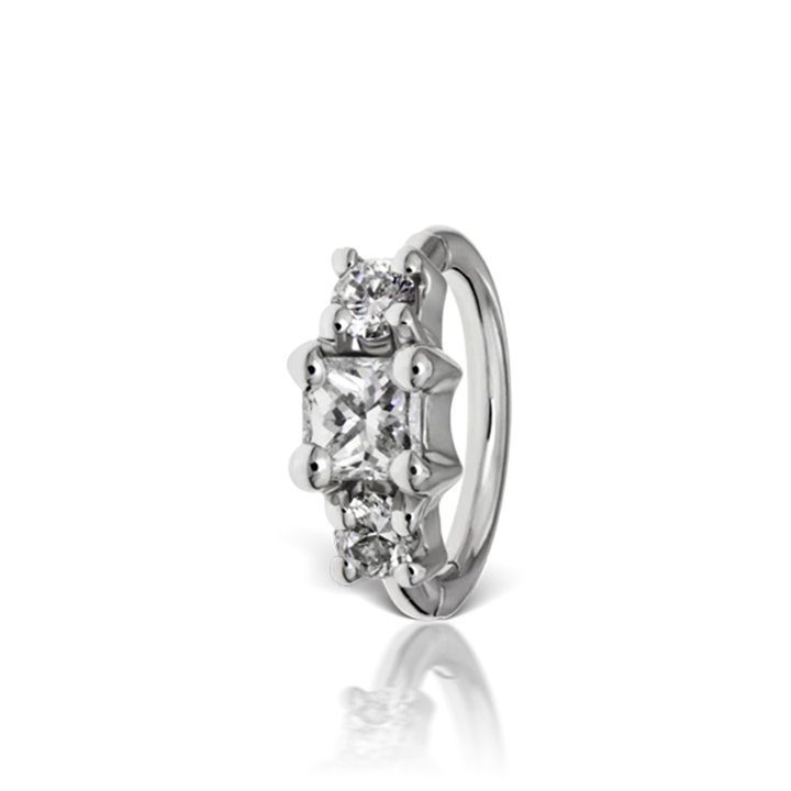 5mm 2mm Diamond Princess Ring /WG