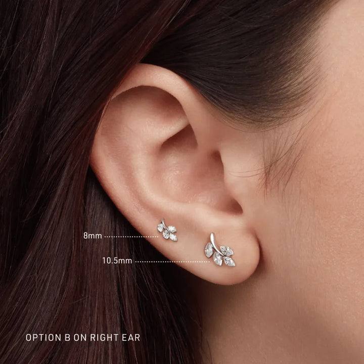 8mm Diamond Vine Threaded Stud B-Direction /YG