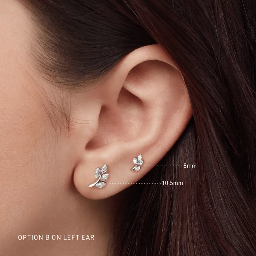 8mm Diamond Vine Threaded Stud B-Direction /YG