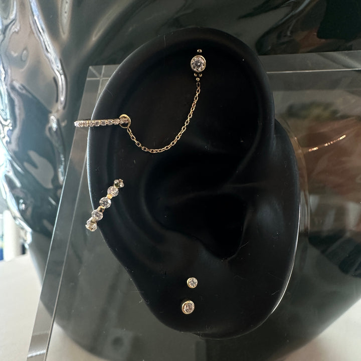 PB 1.2/8mm Invisible Eternity CZ Clicker /YG