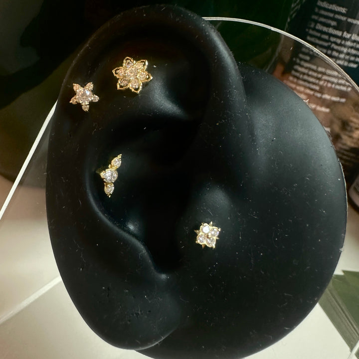 PB 5mm Maysa the Starfish Threaded Stud /YG