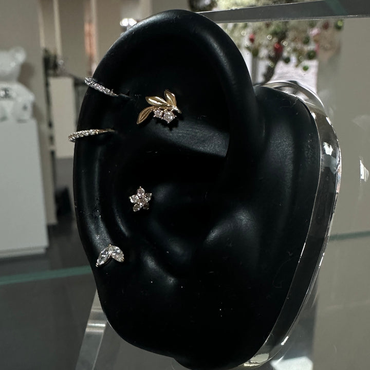 PB Marquise CZ End Push Pin /WG