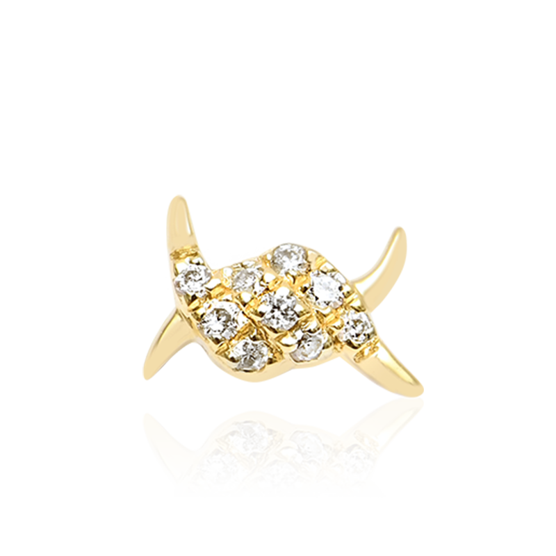 Pave Barbed Bar /YG