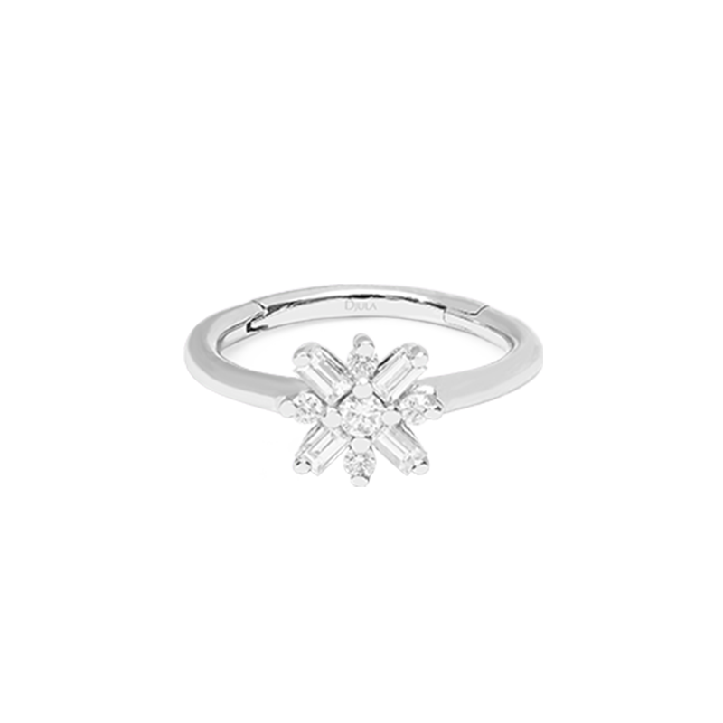 8mm Sparkle Diamond Mini Hoop Piercing /WG