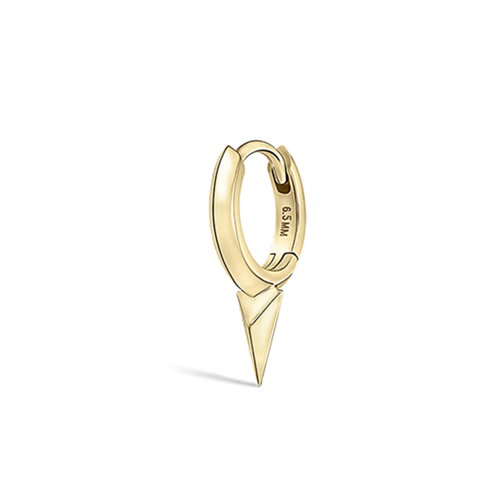 6.5mm Faceted Single Short Spike Hoop Earring /YG
