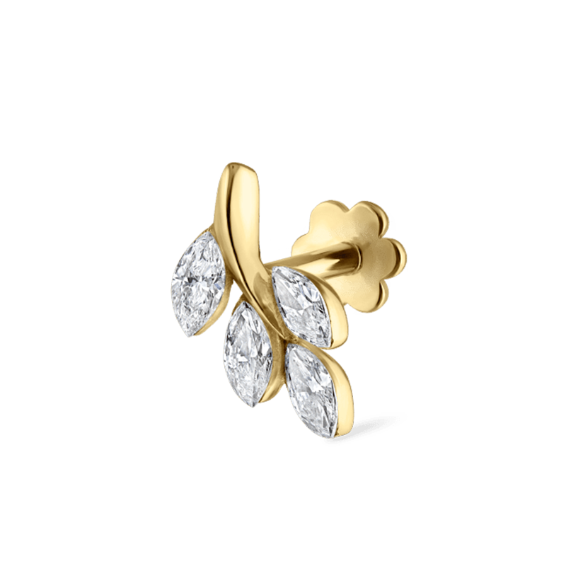 8mm Diamond Vine Threaded Stud B-Direction /YG