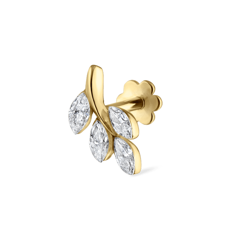 8mm Diamond Vine Threaded Stud B-Direction /YG